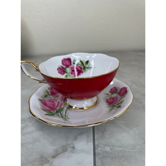 Royal Standard Fashion Tea cup and Saucer Red Pink Floral - Picture 7 of 16